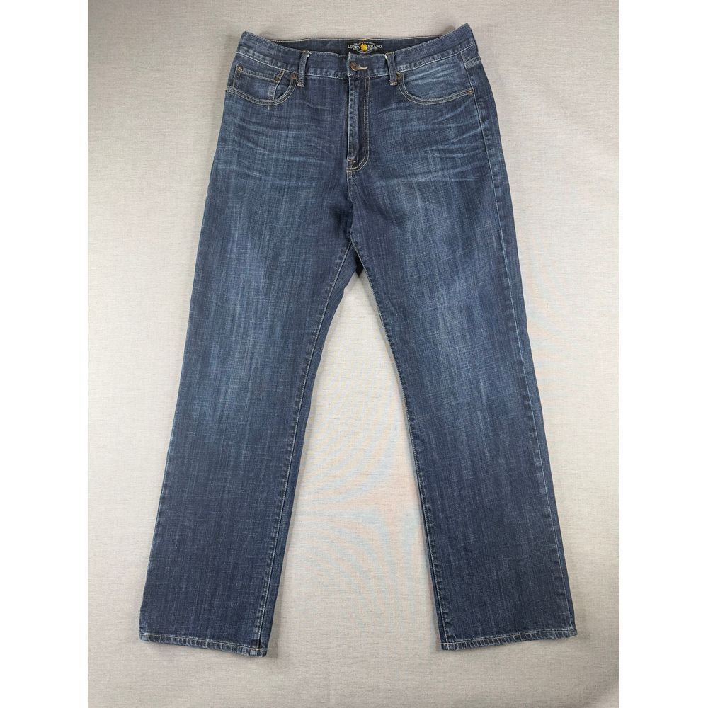 Lucky Brand Mens Jeans Size 34x32 181 Relaxed Straight Leg Denim Casual Zipper